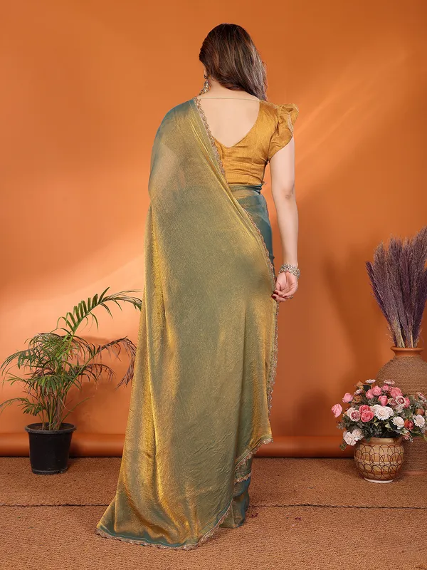 Women's_Tissue_Pure_Silk_Chiffon_Two_Tone_Hand_Work_Lace_Border_Saree_With_UnStitched_Blouse_Piece