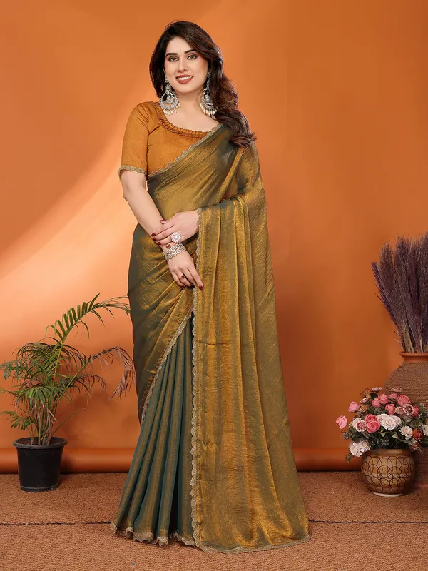 Women's_Tissue_Pure_Silk_Chiffon_Two_Tone_Hand_Work_Lace_Border_Saree_With_UnStitched_Blouse_Piece