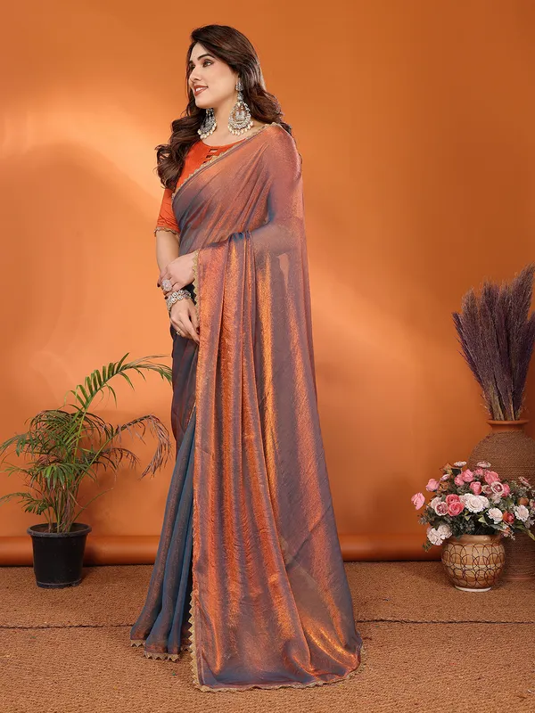 Women's_Tissue_Pure_Silk_Chiffon_Two_Tone_Hand_Work_Lace_Border_Saree_With_UnStitched_Blouse_Piece