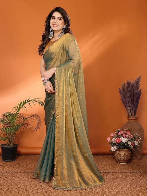 Women's_Tissue_Pure_Silk_Chiffon_Two_Tone_Hand_Work_Lace_Border_Saree_With_UnStitched_Blouse_Piece