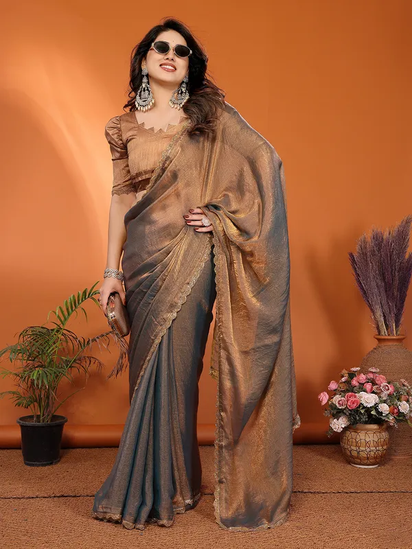 Women's_Tissue_Pure_Silk_Chiffon_Two_Tone_Hand_Work_Lace_Border_Saree_With_UnStitched_Blouse_Piece