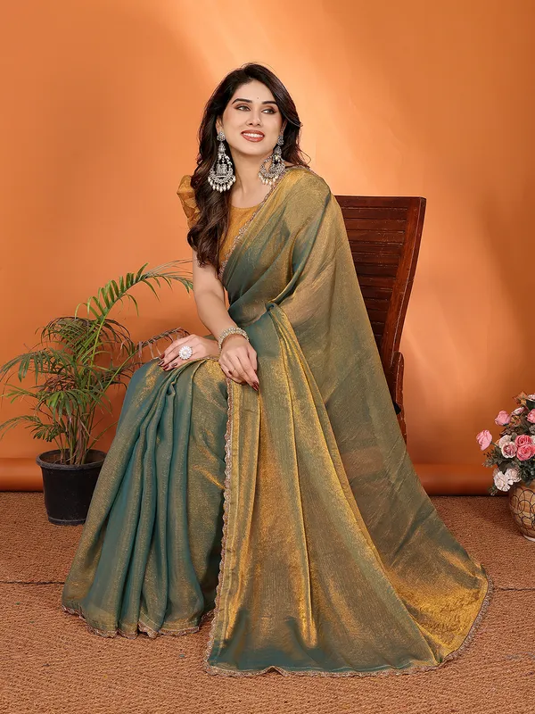 Women's_Tissue_Pure_Silk_Chiffon_Two_Tone_Hand_Work_Lace_Border_Saree_With_UnStitched_Blouse_Piece