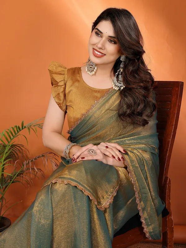 Women's_Tissue_Pure_Silk_Chiffon_Two_Tone_Hand_Work_Lace_Border_Saree_With_UnStitched_Blouse_Piece