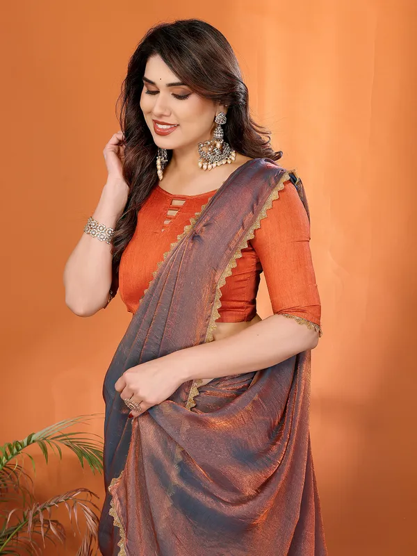 Women's_Tissue_Pure_Silk_Chiffon_Two_Tone_Hand_Work_Lace_Border_Saree_With_UnStitched_Blouse_Piece