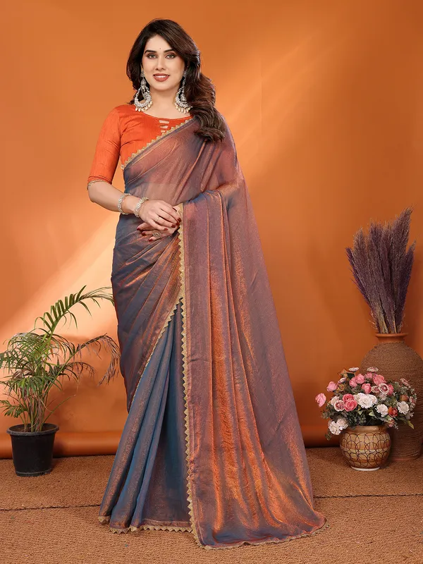Women's_Tissue_Pure_Silk_Chiffon_Two_Tone_Hand_Work_Lace_Border_Saree_With_UnStitched_Blouse_Piece