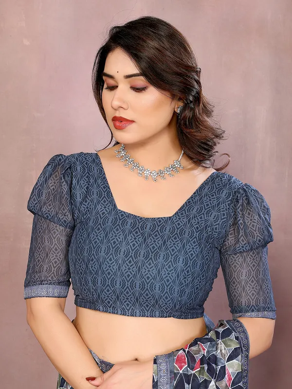 Geometric_Print_Bollywood_Georgette_Saree��(Grey)