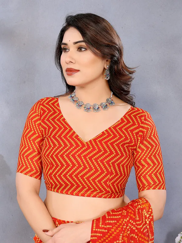 Ombre,_Paisley,_Printed_Bandhani_Georgette_Saree��(Orange,_Yellow)