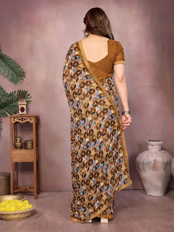 Geometric_Print_Bollywood_Georgette_Saree��(Yellow)
