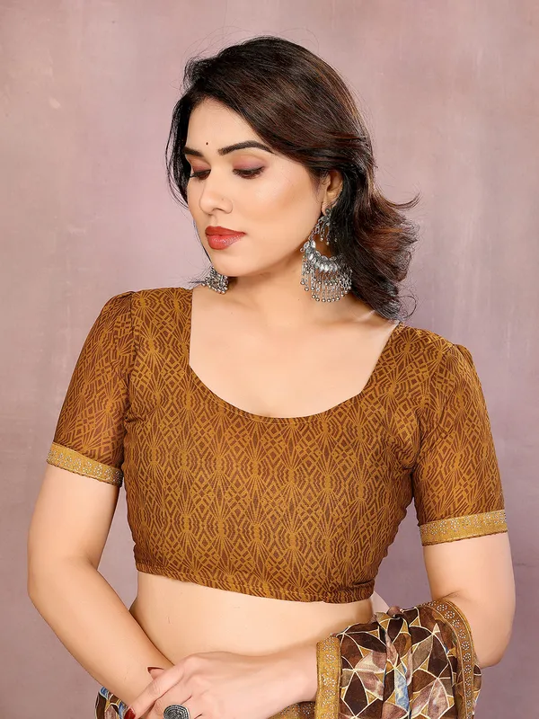 Geometric_Print_Bollywood_Georgette_Saree��(Yellow)