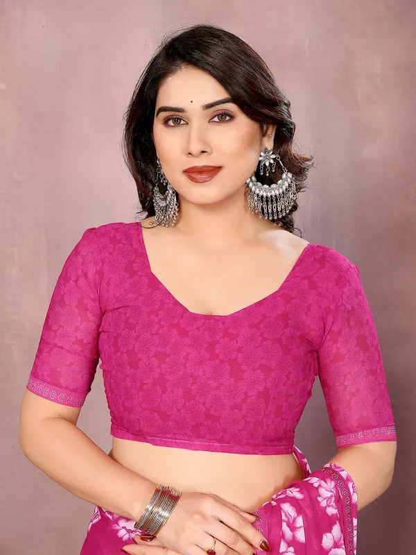 Paisley,_Floral_Print_Daily_Wear_Georgette_Saree��(Pink)
