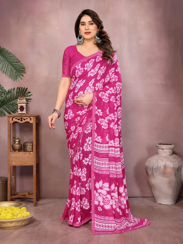 Paisley,_Floral_Print_Daily_Wear_Georgette_Saree��(Pink)