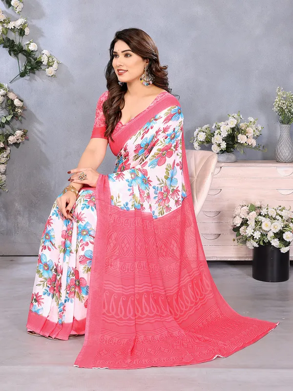 Paisley,_Floral_Print_Daily_Wear_Georgette_Saree��(Pink,_Light_Blue,_White)