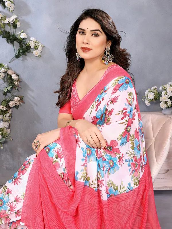 Paisley,_Floral_Print_Daily_Wear_Georgette_Saree��(Pink,_Light_Blue,_White)