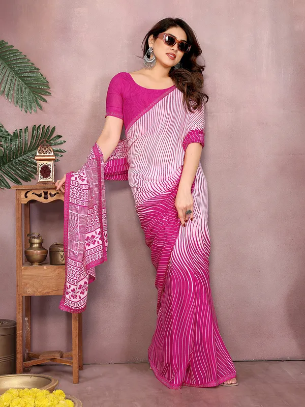 Paisley,_Striped,_Floral_Print_Daily_Wear_Georgette_Saree��(Pink)