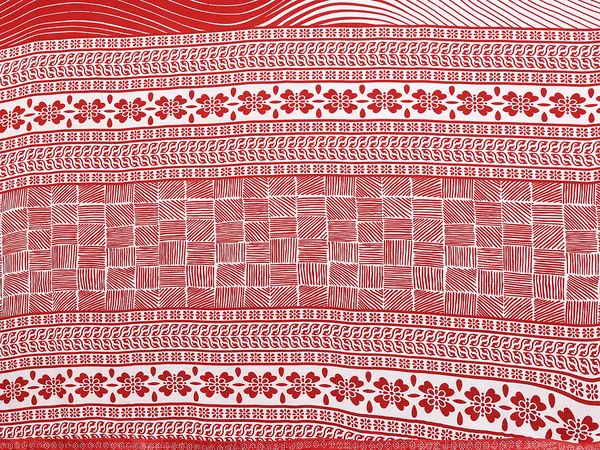 Paisley,_Striped,_Floral_Print_Daily_Wear_Georgette_Saree��(Red)