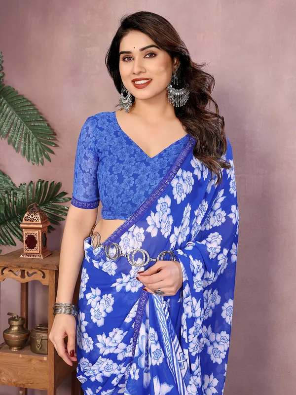 Paisley,_Floral_Print_Daily_Wear_Georgette_Saree��(Blue)