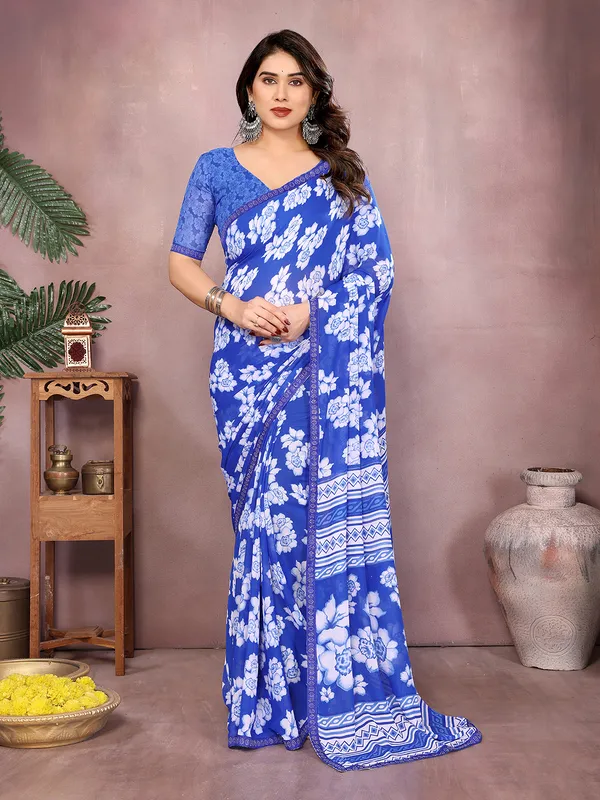 Paisley,_Floral_Print_Daily_Wear_Georgette_Saree��(Blue)