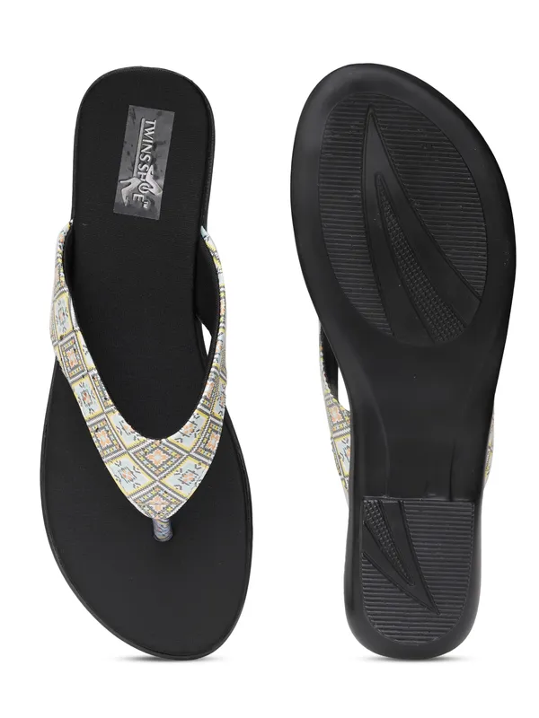 Women's_Embellished_One_toe_Flats_(__YELLOW_)