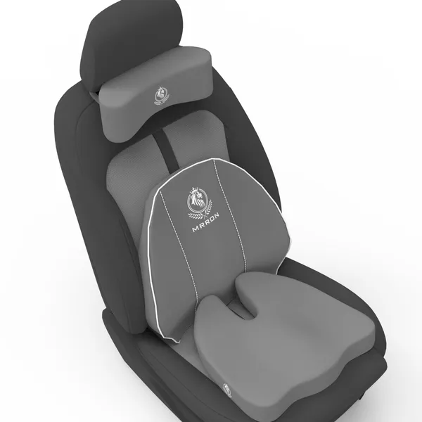 MRRON_Memory_Foam_Car_Seat_Cushion_Set_�_Lumbar_Back_Support,_Coccyx_Seat_Pad_&_Neck_Pillow_�_Ergonomic_Pain_Relief_for_Back,_Tailbone,_Sciatica_�_Ideal_for_Driving,_Office_&_Travel.
