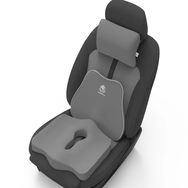 MRRON_Memory_Foam_Car_Seat_Cushion_Set_�_Lumbar_Back_Support,_Coccyx_Seat_Pad_&_Neck_Pillow_�_Ergonomic_Pain_Relief_for_Back,_Tailbone,_Sciatica_�_Ideal_for_Driving,_Office_&_Travel.