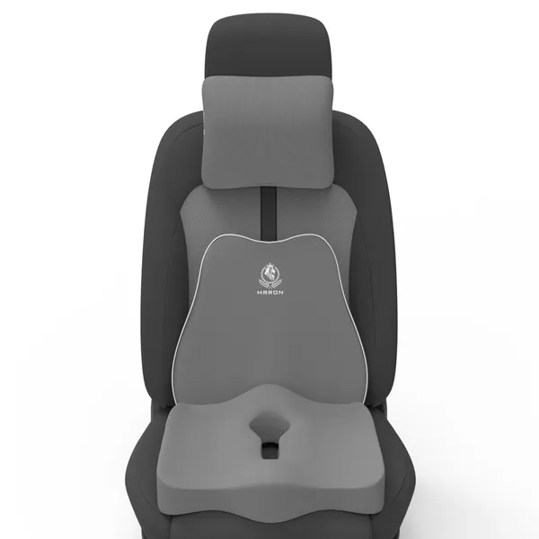 MRRON_Memory_Foam_Car_Seat_Cushion_Set_�_Lumbar_Back_Support,_Coccyx_Seat_Pad_&_Neck_Pillow_�_Ergonomic_Pain_Relief_for_Back,_Tailbone,_Sciatica_�_Ideal_for_Driving,_Office_&_Travel.