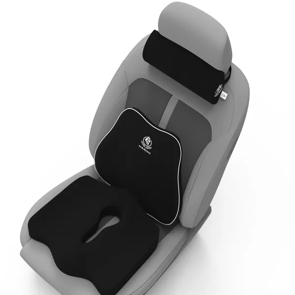 MRRON_Memory_Foam_Car_Seat_Cushion_Set_�_Lumbar_Back_Support,_Coccyx_Seat_Pad_&_Neck_Pillow_�_Ergonomic_Pain_Relief_for_Back,_Tailbone,_Sciatica_�_Ideal_for_Driving,_Office_&_Travel.