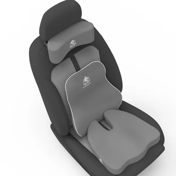 MRRON_Memory_Foam_Car_Seat_Cushion_Set_�_Lumbar_Back_Support,_Coccyx_Seat_Pad_&_Neck_Pillow_�_Ergonomic_Pain_Relief_for_Back,_Tailbone,_Sciatica_�_Ideal_for_Driving,_Office_&_Travel.