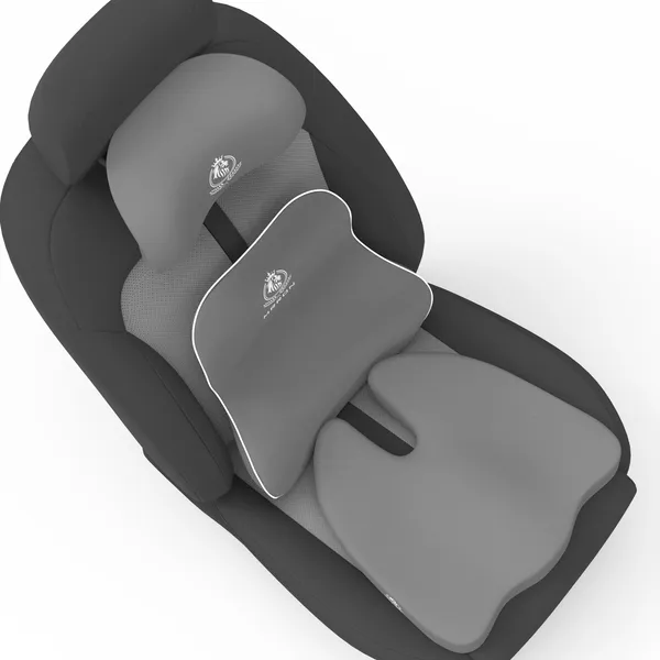 MRRON_Memory_Foam_Car_Seat_Cushion_Set_�_Lumbar_Back_Support,_Coccyx_Seat_Pad_&_Neck_Pillow_�_Ergonomic_Pain_Relief_for_Back,_Tailbone,_Sciatica_�_Ideal_for_Driving,_Office_&_Travel.