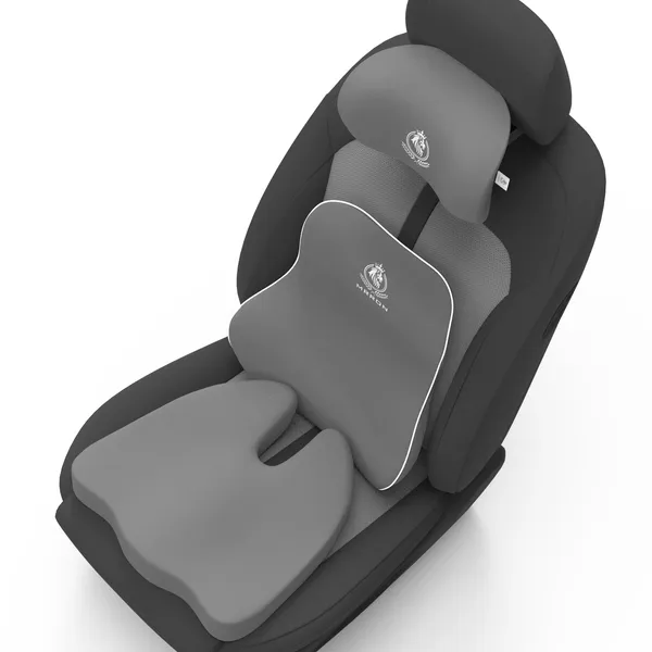 MRRON_Memory_Foam_Car_Seat_Cushion_Set_�_Lumbar_Back_Support,_Coccyx_Seat_Pad_&_Neck_Pillow_�_Ergonomic_Pain_Relief_for_Back,_Tailbone,_Sciatica_�_Ideal_for_Driving,_Office_&_Travel.