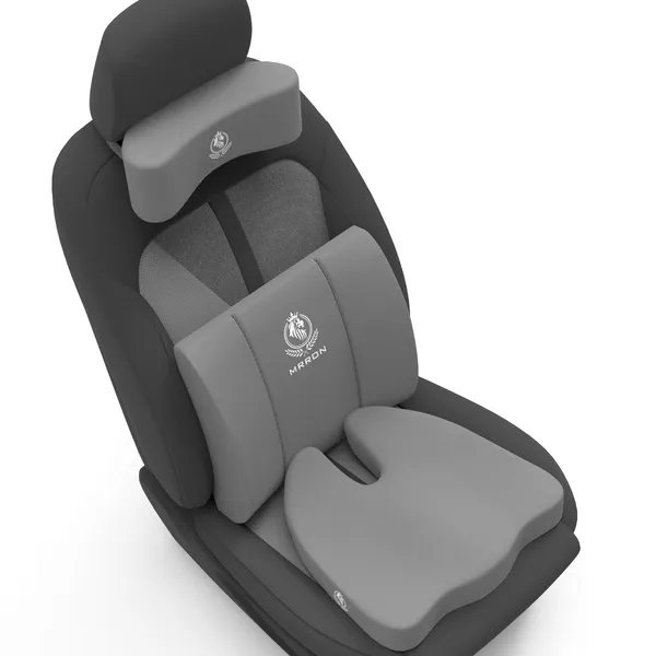 MRRON_Memory_Foam_Car_Seat_Cushion_Set_�_Lumbar_Back_Support,_Coccyx_Seat_Pad_&_Neck_Pillow_�_Ergonomic_Pain_Relief_for_Back,_Tailbone,_Sciatica_�_Ideal_for_Driving,_Office_&_Travel.
