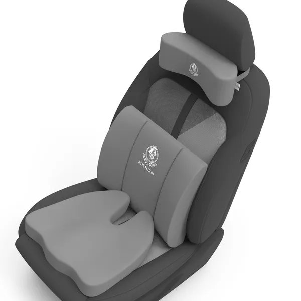 MRRON_Memory_Foam_Car_Seat_Cushion_Set_�_Lumbar_Back_Support,_Coccyx_Seat_Pad_&_Neck_Pillow_�_Ergonomic_Pain_Relief_for_Back,_Tailbone,_Sciatica_�_Ideal_for_Driving,_Office_&_Travel.
