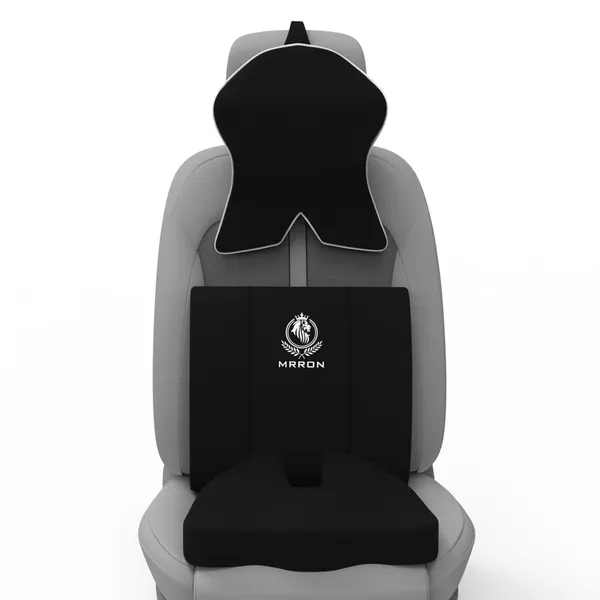 MRRON_Memory_Foam_Car_Seat_Cushion_Set_�_Lumbar_Back_Support,_Coccyx_Seat_Pad_&_Neck_Pillow_�_Ergonomic_Pain_Relief_for_Back,_Tailbone,_Sciatica_�_Ideal_for_Driving,_Office_&_Travel.