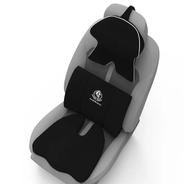MRRON_Memory_Foam_Car_Seat_Cushion_Set_�_Lumbar_Back_Support,_Coccyx_Seat_Pad_&_Neck_Pillow_�_Ergonomic_Pain_Relief_for_Back,_Tailbone,_Sciatica_�_Ideal_for_Driving,_Office_&_Travel.