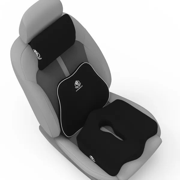 MRRON_Memory_Foam_Car_Seat_Cushion_Set_�_Lumbar_Back_Support,_Coccyx_Seat_Pad_&_Neck_Pillow_�_Ergonomic_Pain_Relief_for_Back,_Tailbone,_Sciatica_�_Ideal_for_Driving,_Office_&_Travel.