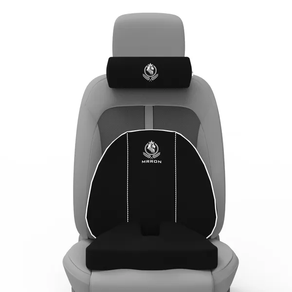 MRRON_Memory_Foam_Car_Seat_Cushion_Set_�_Lumbar_Back_Support,_Coccyx_Seat_Pad_&_Neck_Pillow_�_Ergonomic_Pain_Relief_for_Back,_Tailbone,_Sciatica_�_Ideal_for_Driving,_Office_&_Travel.