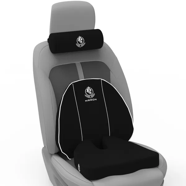 MRRON_Memory_Foam_Car_Seat_Cushion_Set_�_Lumbar_Back_Support,_Coccyx_Seat_Pad_&_Neck_Pillow_�_Ergonomic_Pain_Relief_for_Back,_Tailbone,_Sciatica_�_Ideal_for_Driving,_Office_&_Travel.
