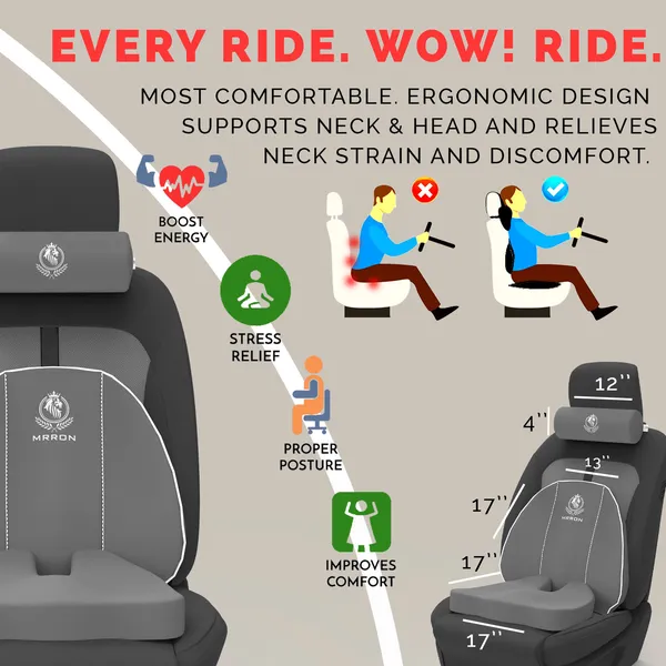MRRON_Memory_Foam_Car_Seat_Cushion_Set_�_Lumbar_Back_Support,_Coccyx_Seat_Pad_&_Neck_Pillow_�_Ergonomic_Pain_Relief_for_Back,_Tailbone,_Sciatica_�_Ideal_for_Driving,_Office_&_Travel.