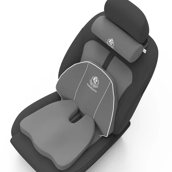 MRRON_Memory_Foam_Car_Seat_Cushion_Set_�_Lumbar_Back_Support,_Coccyx_Seat_Pad_&_Neck_Pillow_�_Ergonomic_Pain_Relief_for_Back,_Tailbone,_Sciatica_�_Ideal_for_Driving,_Office_&_Travel.