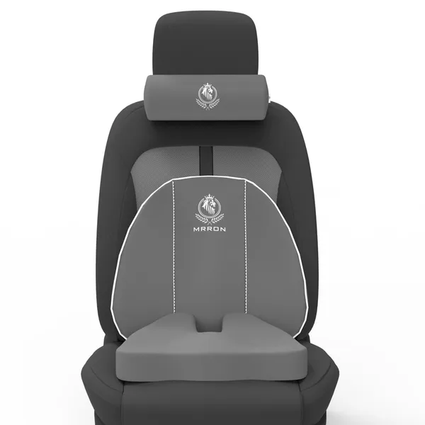 MRRON_Memory_Foam_Car_Seat_Cushion_Set_�_Lumbar_Back_Support,_Coccyx_Seat_Pad_&_Neck_Pillow_�_Ergonomic_Pain_Relief_for_Back,_Tailbone,_Sciatica_�_Ideal_for_Driving,_Office_&_Travel.