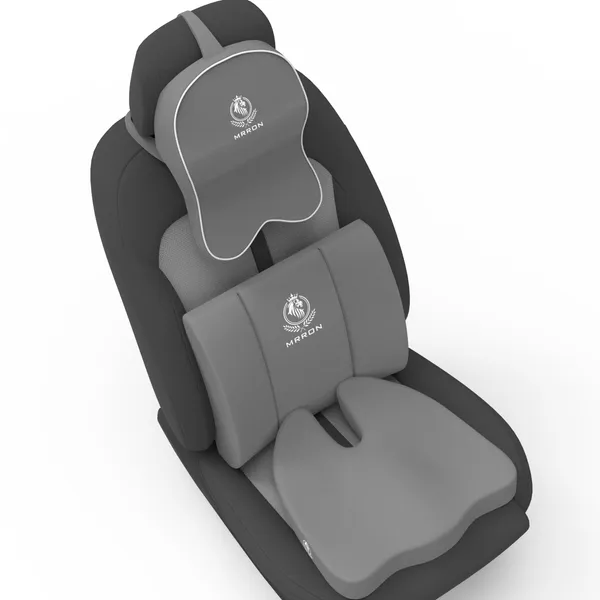 MRRON_Memory_Foam_Car_Seat_Cushion_Set_�_Lumbar_Back_Support,_Coccyx_Seat_Pad_&_Neck_Pillow_�_Ergonomic_Pain_Relief_for_Back,_Tailbone,_Sciatica_�_Ideal_for_Driving,_Office_&_Travel.