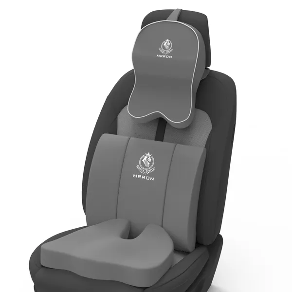 MRRON_Memory_Foam_Car_Seat_Cushion_Set_�_Lumbar_Back_Support,_Coccyx_Seat_Pad_&_Neck_Pillow_�_Ergonomic_Pain_Relief_for_Back,_Tailbone,_Sciatica_�_Ideal_for_Driving,_Office_&_Travel.
