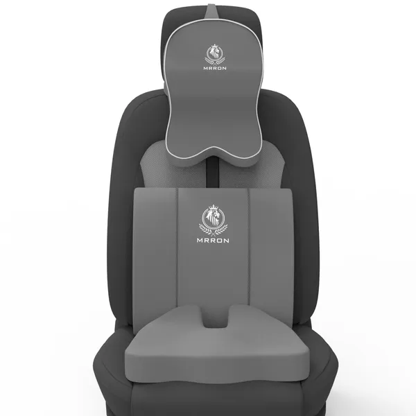 MRRON_Memory_Foam_Car_Seat_Cushion_Set_�_Lumbar_Back_Support,_Coccyx_Seat_Pad_&_Neck_Pillow_�_Ergonomic_Pain_Relief_for_Back,_Tailbone,_Sciatica_�_Ideal_for_Driving,_Office_&_Travel.