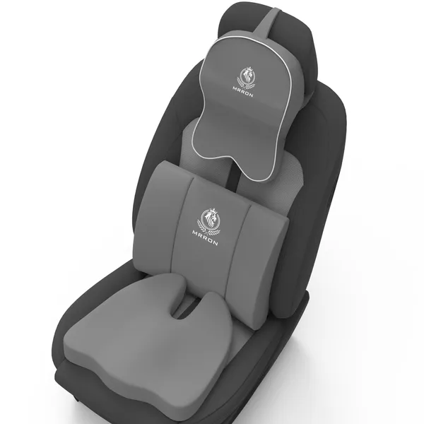 MRRON_Memory_Foam_Car_Seat_Cushion_Set_�_Lumbar_Back_Support,_Coccyx_Seat_Pad_&_Neck_Pillow_�_Ergonomic_Pain_Relief_for_Back,_Tailbone,_Sciatica_�_Ideal_for_Driving,_Office_&_Travel.