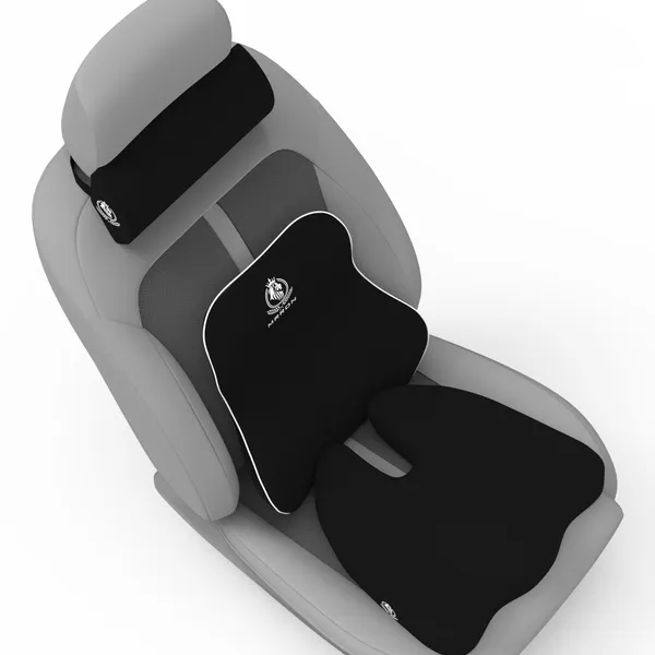 MRRON_Memory_Foam_Car_Seat_Cushion_Set_�_Lumbar_Back_Support,_Coccyx_Seat_Pad_&_Neck_Pillow_�_Ergonomic_Pain_Relief_for_Back,_Tailbone,_Sciatica_�_Ideal_for_Driving,_Office_&_Travel.
