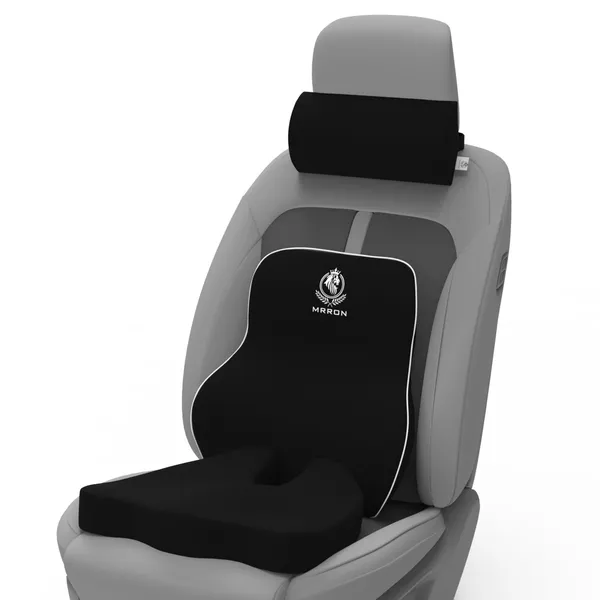 MRRON_Memory_Foam_Car_Seat_Cushion_Set_�_Lumbar_Back_Support,_Coccyx_Seat_Pad_&_Neck_Pillow_�_Ergonomic_Pain_Relief_for_Back,_Tailbone,_Sciatica_�_Ideal_for_Driving,_Office_&_Travel.