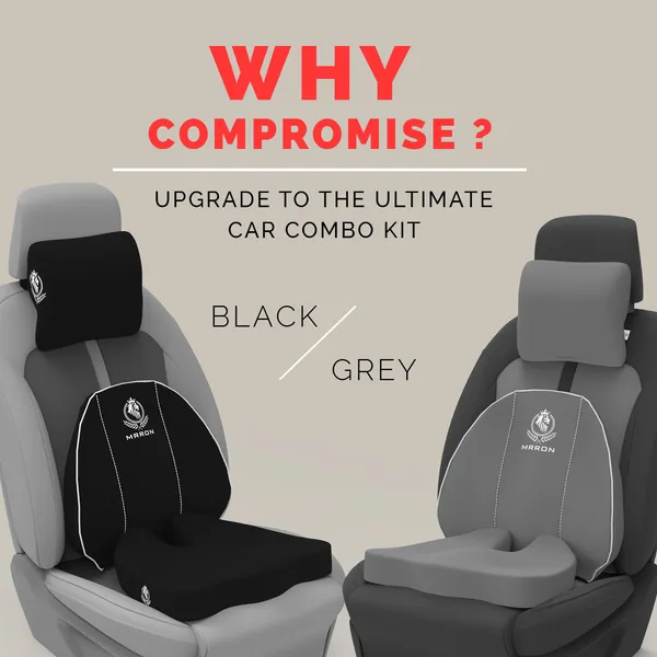 MRRON_Memory_Foam_Car_Seat_Cushion_Set_�_Lumbar_Back_Support,_Coccyx_Seat_Pad_&_Neck_Pillow_�_Ergonomic_Pain_Relief_for_Back,_Tailbone,_Sciatica_�_Ideal_for_Driving,_Office_&_Travel.