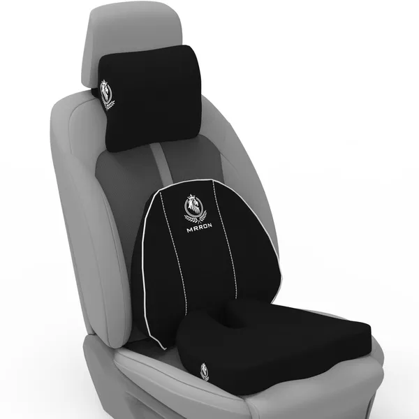 MRRON_Memory_Foam_Car_Seat_Cushion_Set_�_Lumbar_Back_Support,_Coccyx_Seat_Pad_&_Neck_Pillow_�_Ergonomic_Pain_Relief_for_Back,_Tailbone,_Sciatica_�_Ideal_for_Driving,_Office_&_Travel.