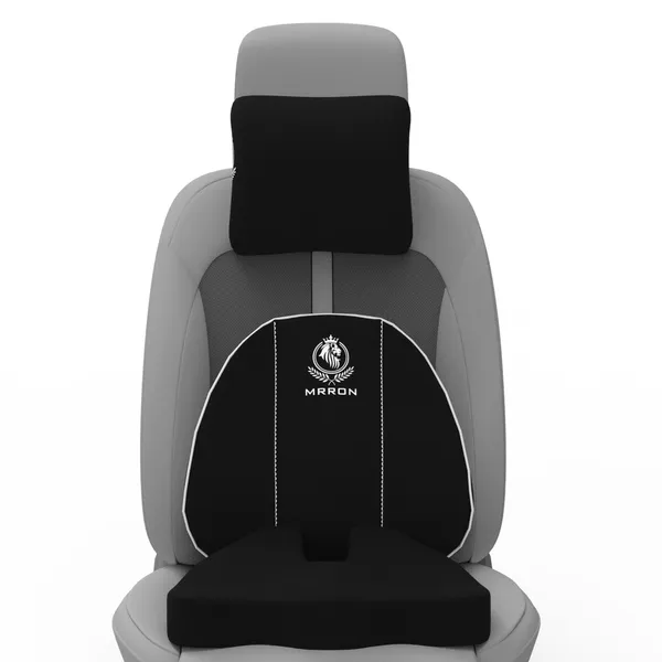 MRRON_Memory_Foam_Car_Seat_Cushion_Set_�_Lumbar_Back_Support,_Coccyx_Seat_Pad_&_Neck_Pillow_�_Ergonomic_Pain_Relief_for_Back,_Tailbone,_Sciatica_�_Ideal_for_Driving,_Office_&_Travel.