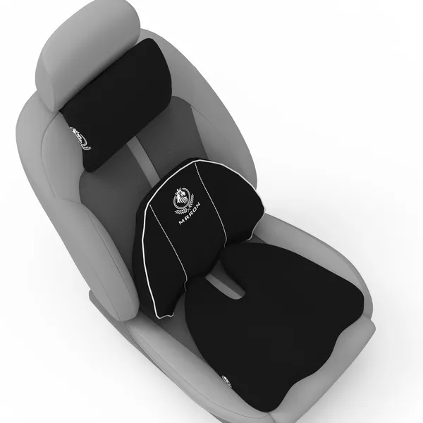MRRON_Memory_Foam_Car_Seat_Cushion_Set_�_Lumbar_Back_Support,_Coccyx_Seat_Pad_&_Neck_Pillow_�_Ergonomic_Pain_Relief_for_Back,_Tailbone,_Sciatica_�_Ideal_for_Driving,_Office_&_Travel.