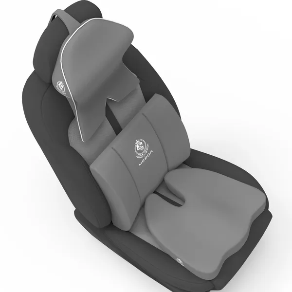 MRRON_Memory_Foam_Car_Seat_Cushion_Set_�_Lumbar_Back_Support,_Coccyx_Seat_Pad_&_Neck_Pillow_�_Ergonomic_Pain_Relief_for_Back,_Tailbone,_Sciatica_�_Ideal_for_Driving,_Office_&_Travel.